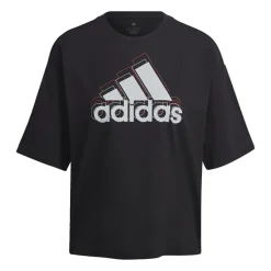Adidas Essentials Multi-Colored Logo Loose Fit Cropped T-Shirt